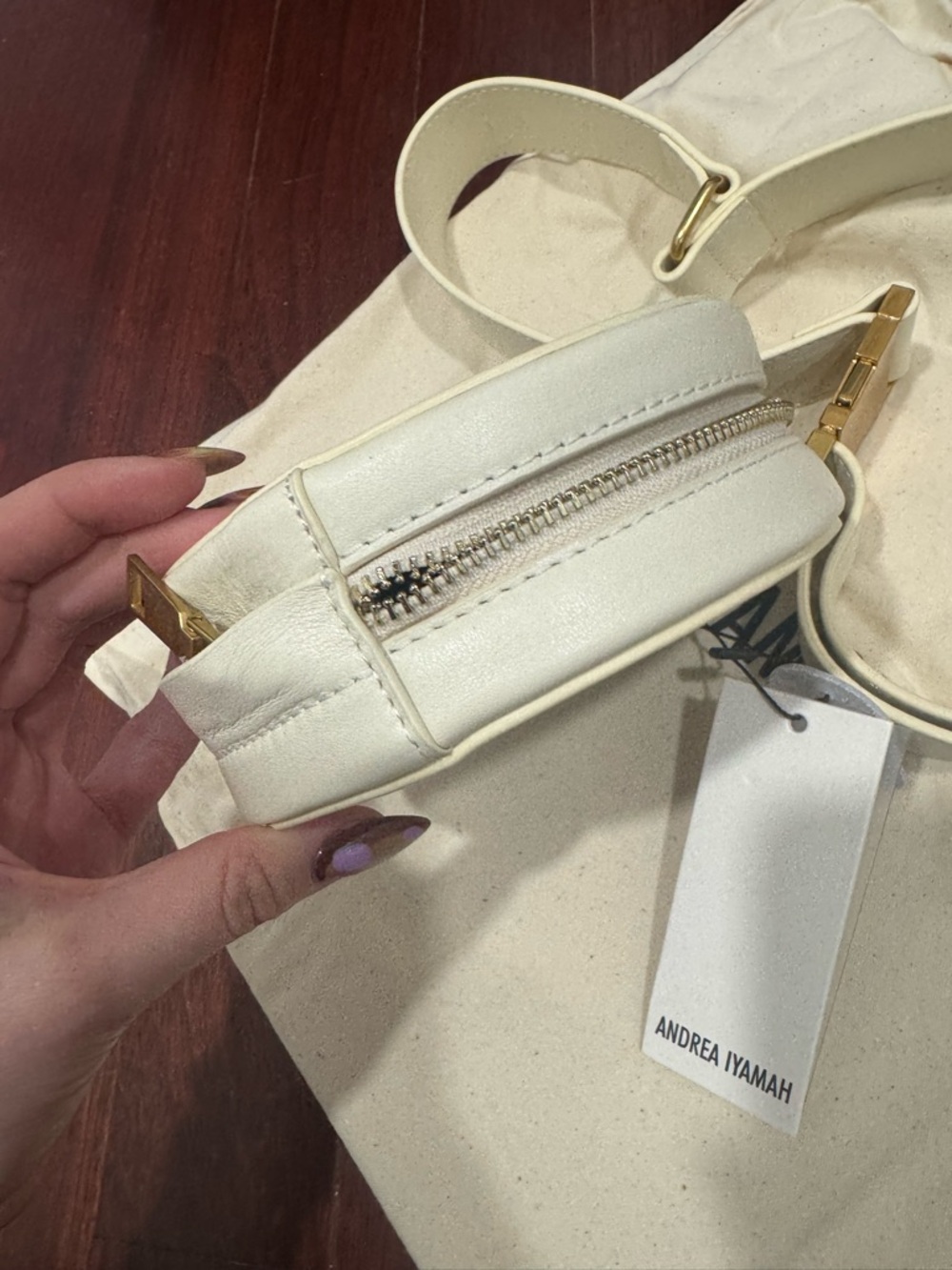 Andrea Iyamah DUN Ivory Round Detachable Fringe Belt Bag - Picture 12 of 16